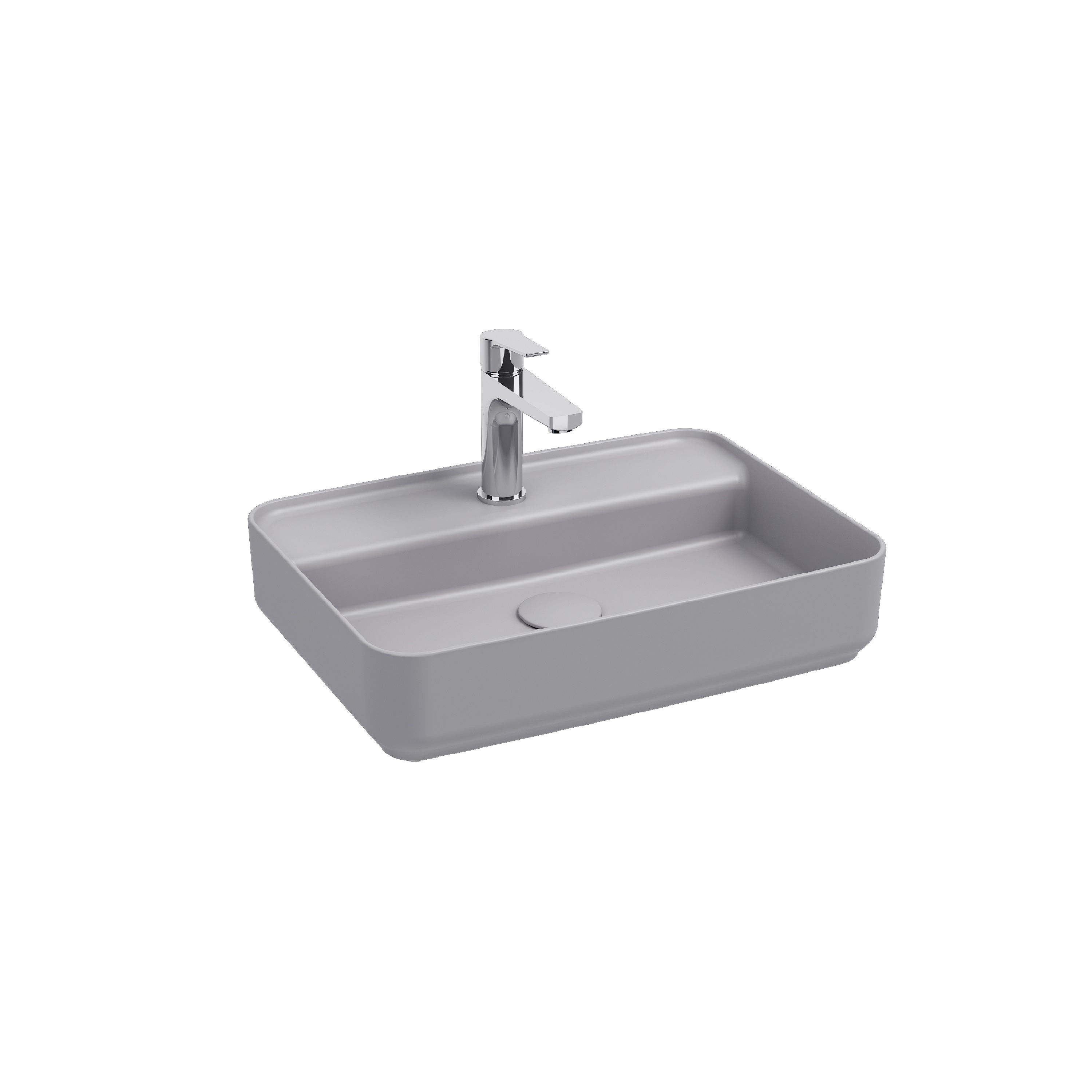 ISVEA Infinity Tezgah Üstü Lavabo 55 cm Taş Gri
