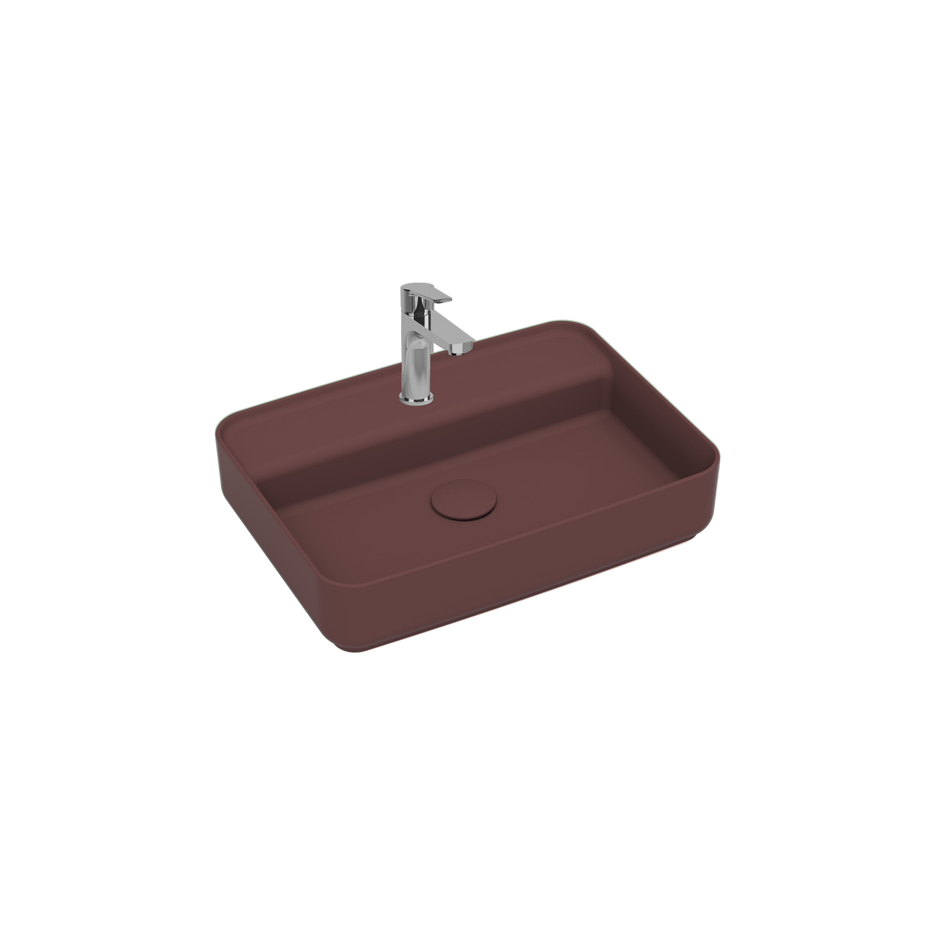 ISVEA Infinity Tezgah Üstü Lavabo 55 cm Rustik Bordo