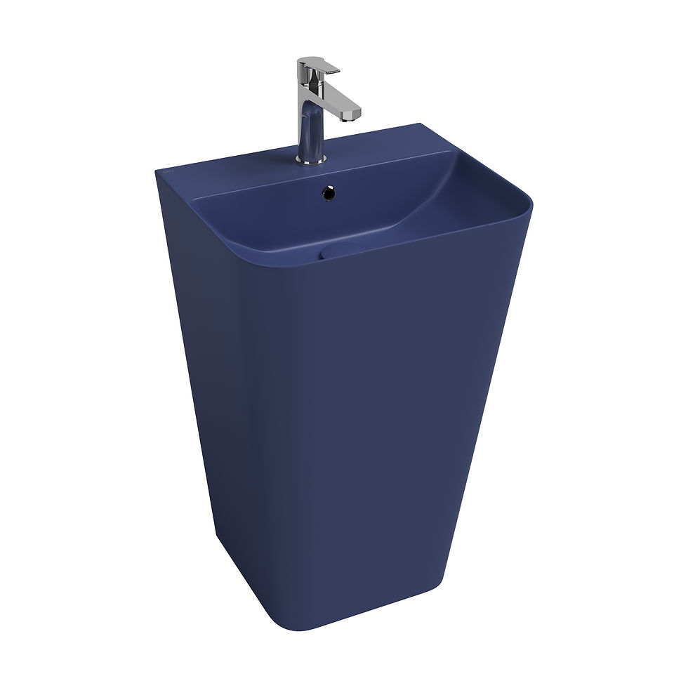 ISVEA Sott Aqua İsvea Mavisi Monoblok Yerden Lavabo 50 cm