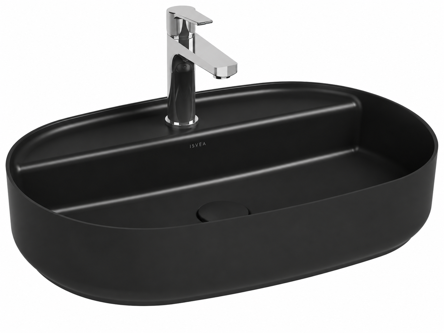 ISVEA Infinity Tezgah Üstü Lavabo 60 cm, Mat Siyah