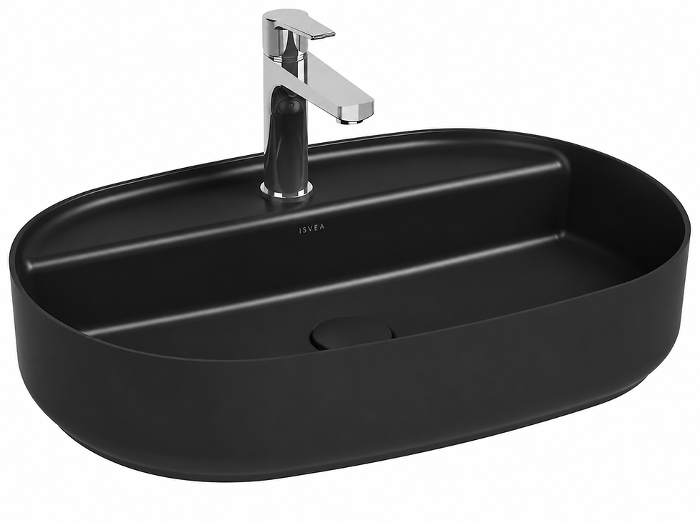 ISVEA Infinity Tezgah Üstü Lavabo 60 cm, Mat Siyah