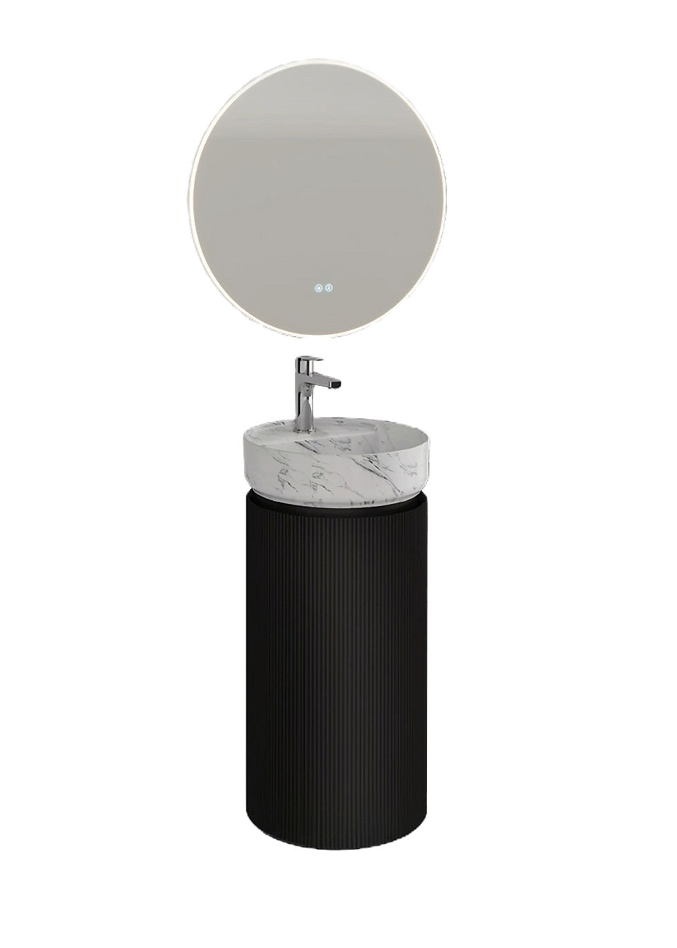 Küçük resim: Infınıty Mono Lavabo Dolabı, Marmo Beyaz Lavabolu 41 cm + Ayna / Set