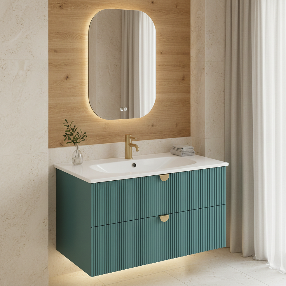 ISVEA Infinity Okyanus Lavabo Ünitesi 80 cm + Led'li Ayna / Set farklı görünüm