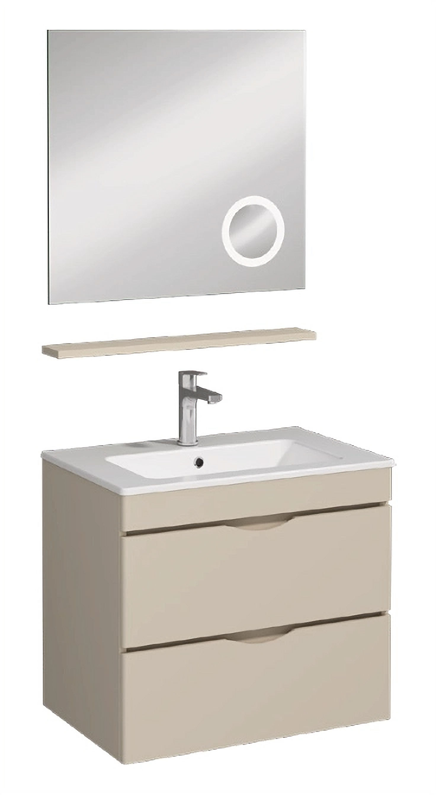 ISVEA Roya Çift Çekmeceli Lavabo Ünitesi 80 cm + Büyüteçli Ayna / Set
