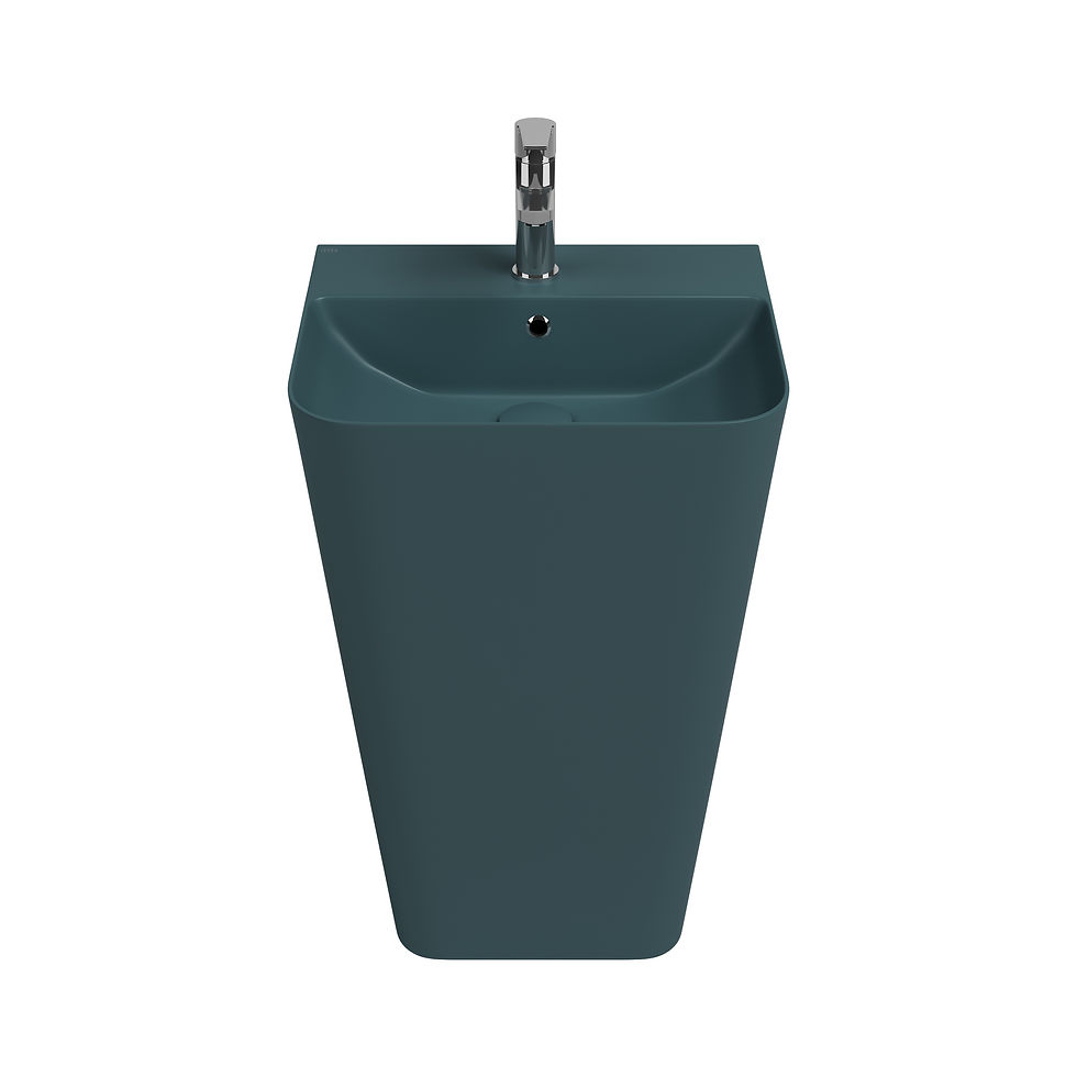 ISVEA Sott Aqua Petrol Yeşili Monoblok Yerden Lavabo 50 cm