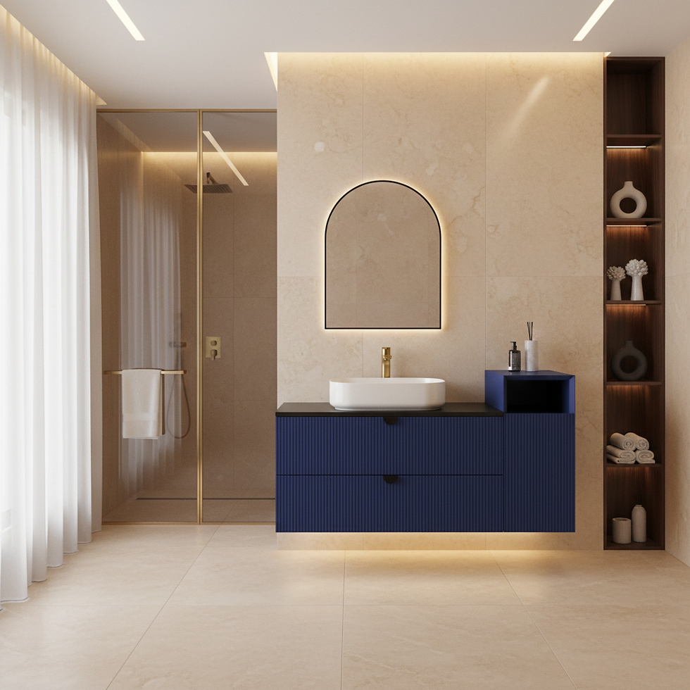 ISVEA Infinity Gece Mavisi Lavabo Ünitesi 130 cm, Lavabo 55 cm + Ayna / Set farklı görünüm
