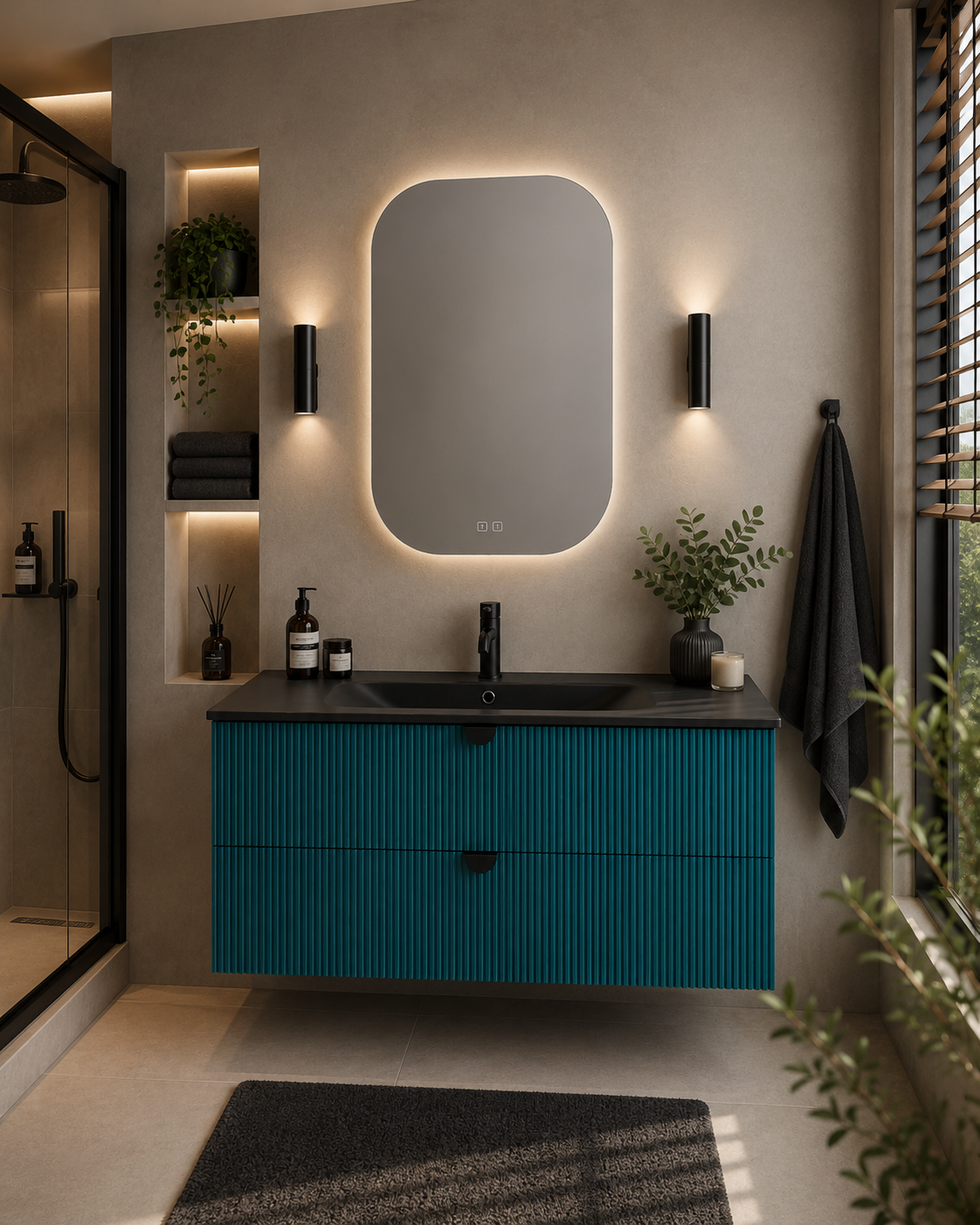İsvea Infinity Lavabo Ünitesi 120 cm + Led'li Ayna / Okyanus