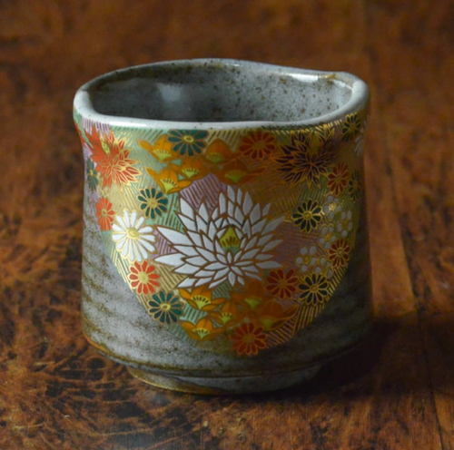 九谷焼錦繡繁花金花茶壺和茶杯套裝Kutani Floral Tea Pot and