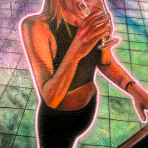 "Solie's neon" Acrylique et latex sur toile, 40x60, 2024