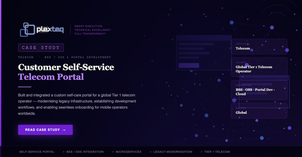 Customer Self-Service Telecom Portal for Mobile Operators | Plexteq