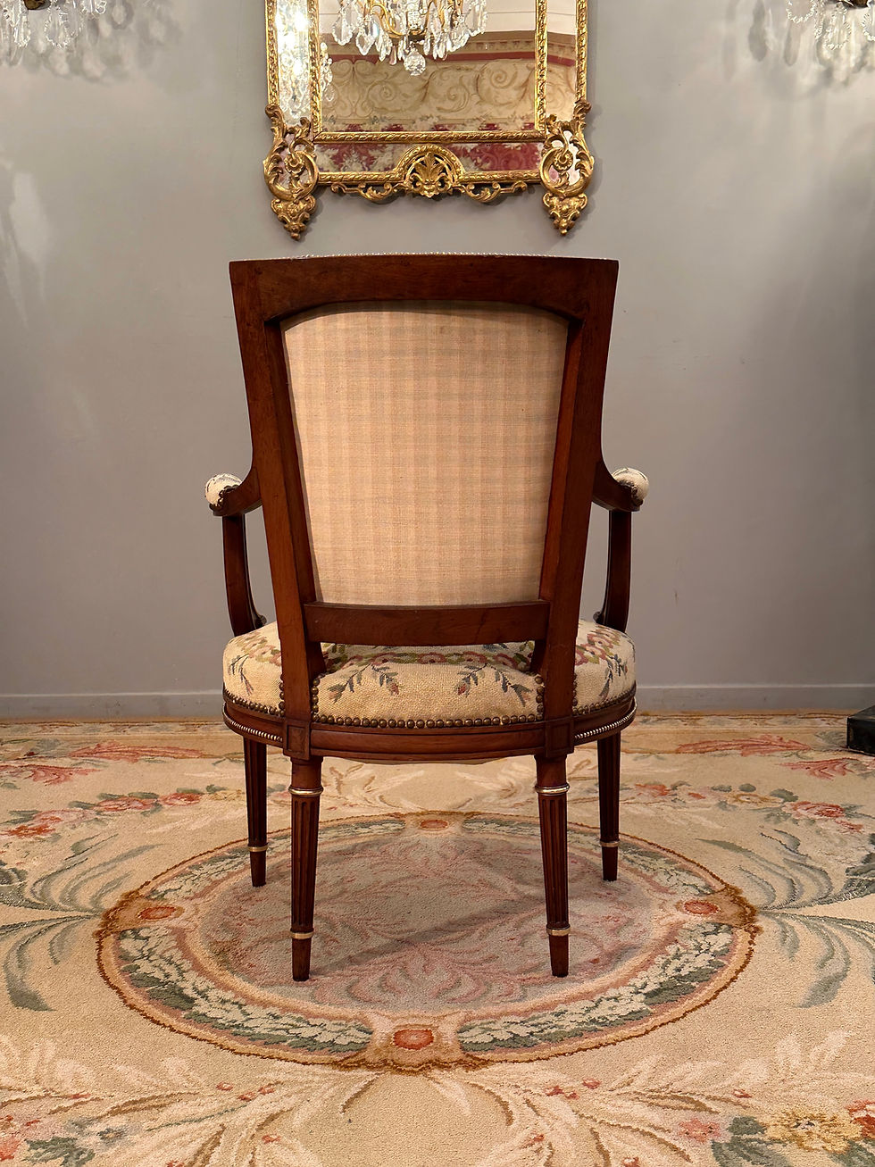 Miniature : Dlg François Linke, Fauteuil Cabriolet de Style Louis XVI Epoque XIXème