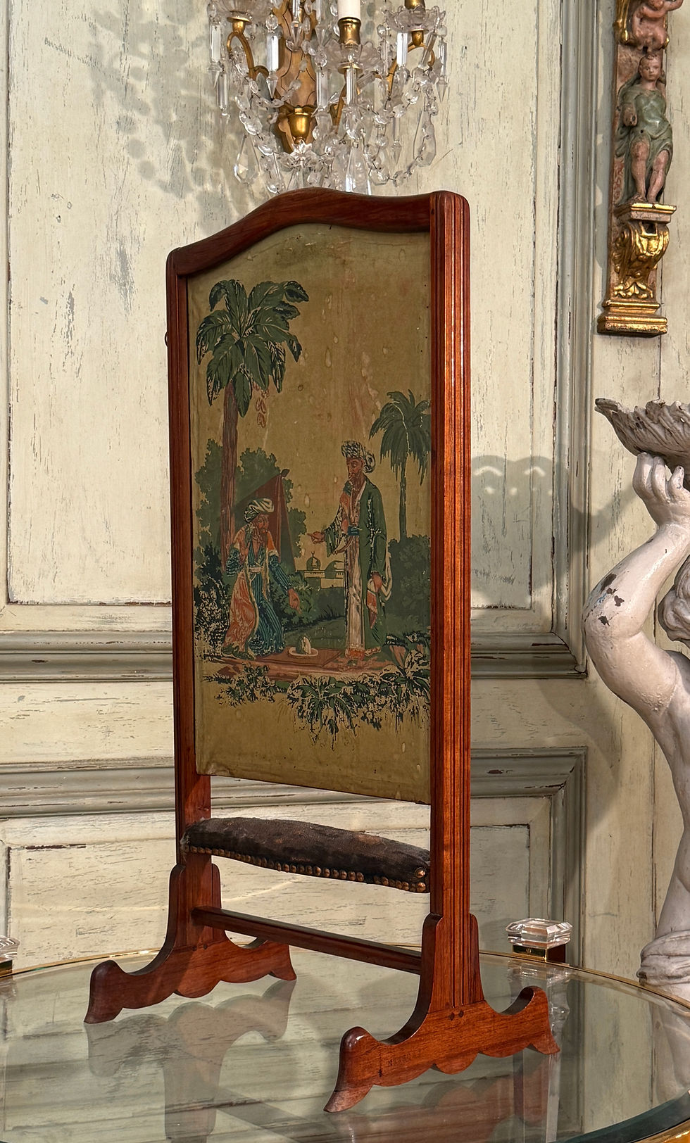 Thumbnail: Jean-Francois OEBEN, Ecran De Cheminée En Acajou Estampillé Epoque Transition Ve