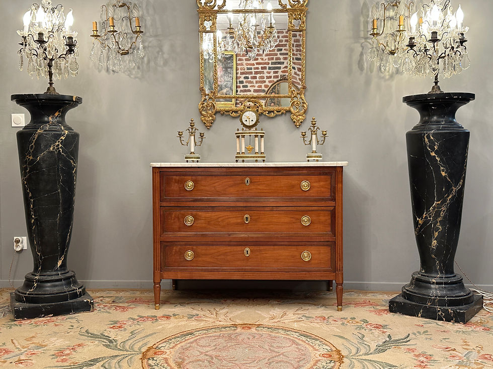 Miniature : Commode En Acajou Blond d'Epoque Louis XVI Vers 1780