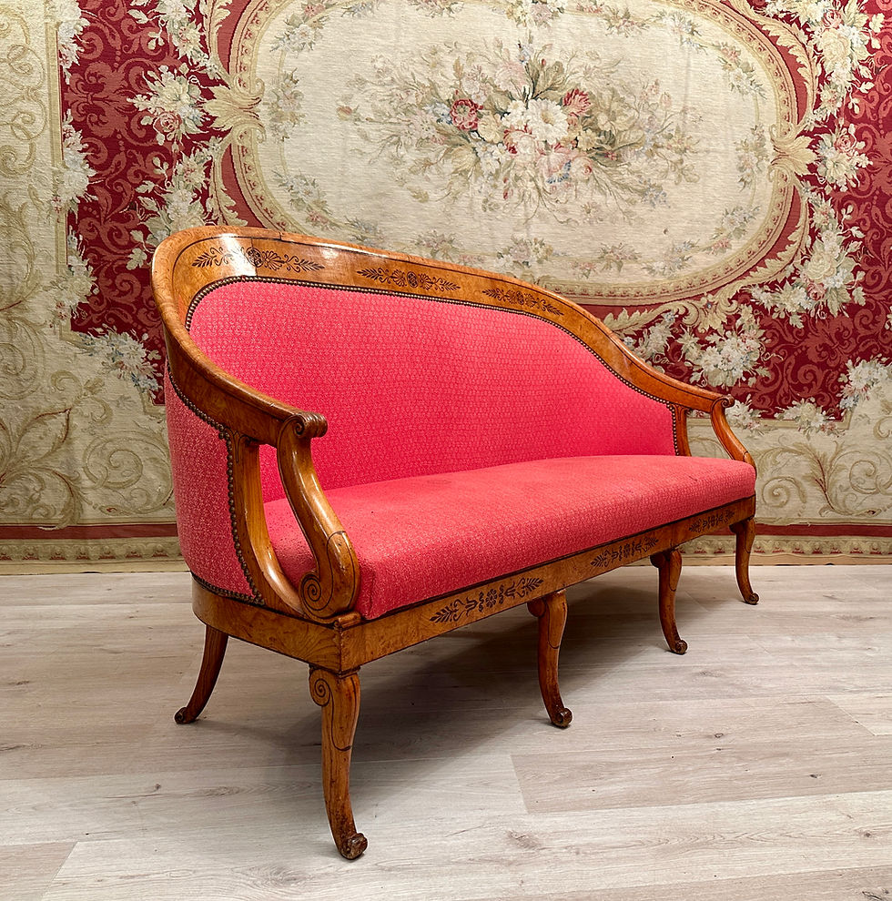 Thumbnail: Rare Banquette Gondole d'Epoque Charles X Vers 1820