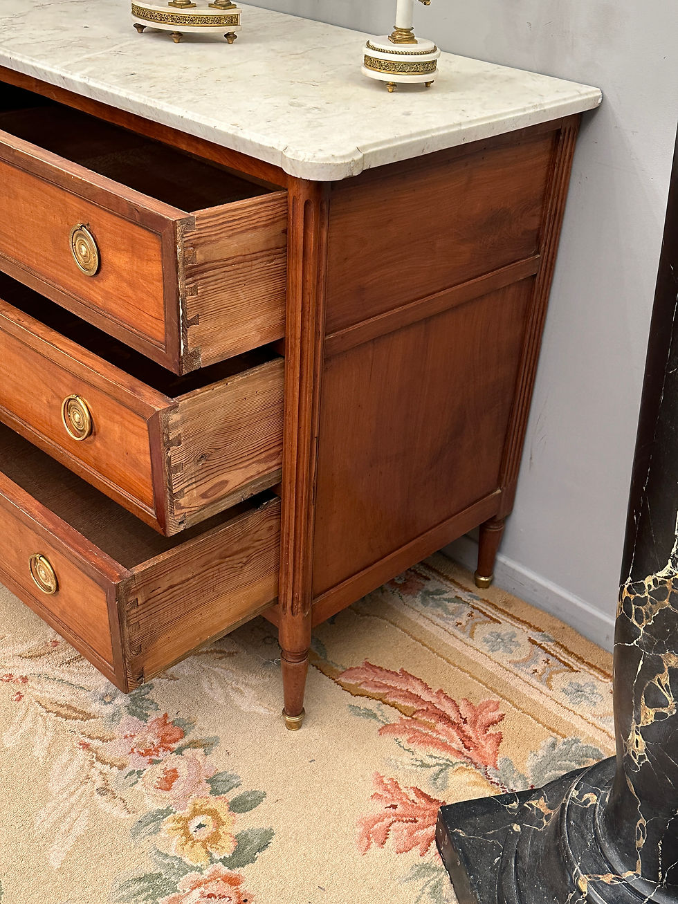 Miniature : Commode En Acajou Blond d'Epoque Louis XVI Vers 1780