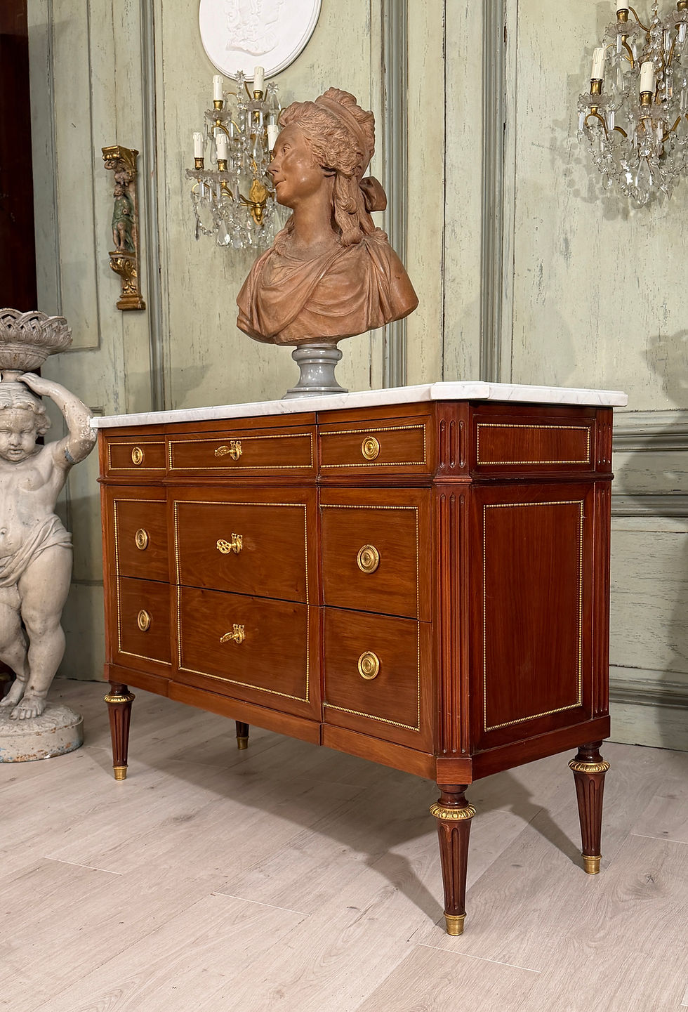 Dlg Sormani, Commode en Acajou de Style Louis XVI, Vers 1900