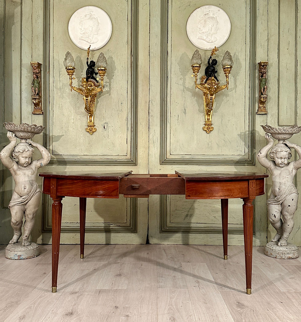 Miniature : Table De Salle A Manger En Acajou A Bandeau De Style Louis XVI XIXème (285 Cm)