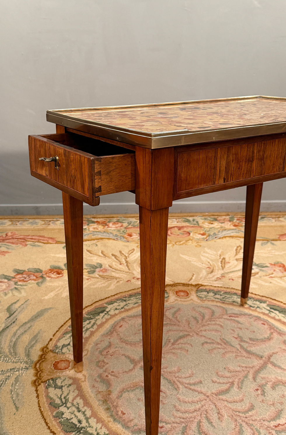 Miniature : Felix Laurent, Table De Milieu A Ecrire Estampillée d'Epoque Louis XVI, Vers 178
