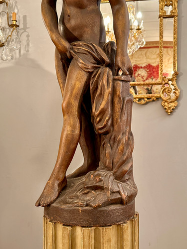 Sculpture Bronze Ancienne "Femme Au Bain" Par Falconnet - 50 Cm, 13,5 Kg, XIXe Siècle, Signée