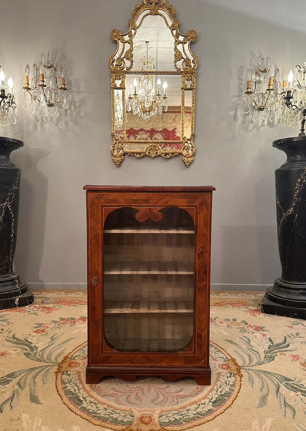 Thumbnail: Petite Vitrine En Marqueterie d'Epoque Louis XIV Vers 1680