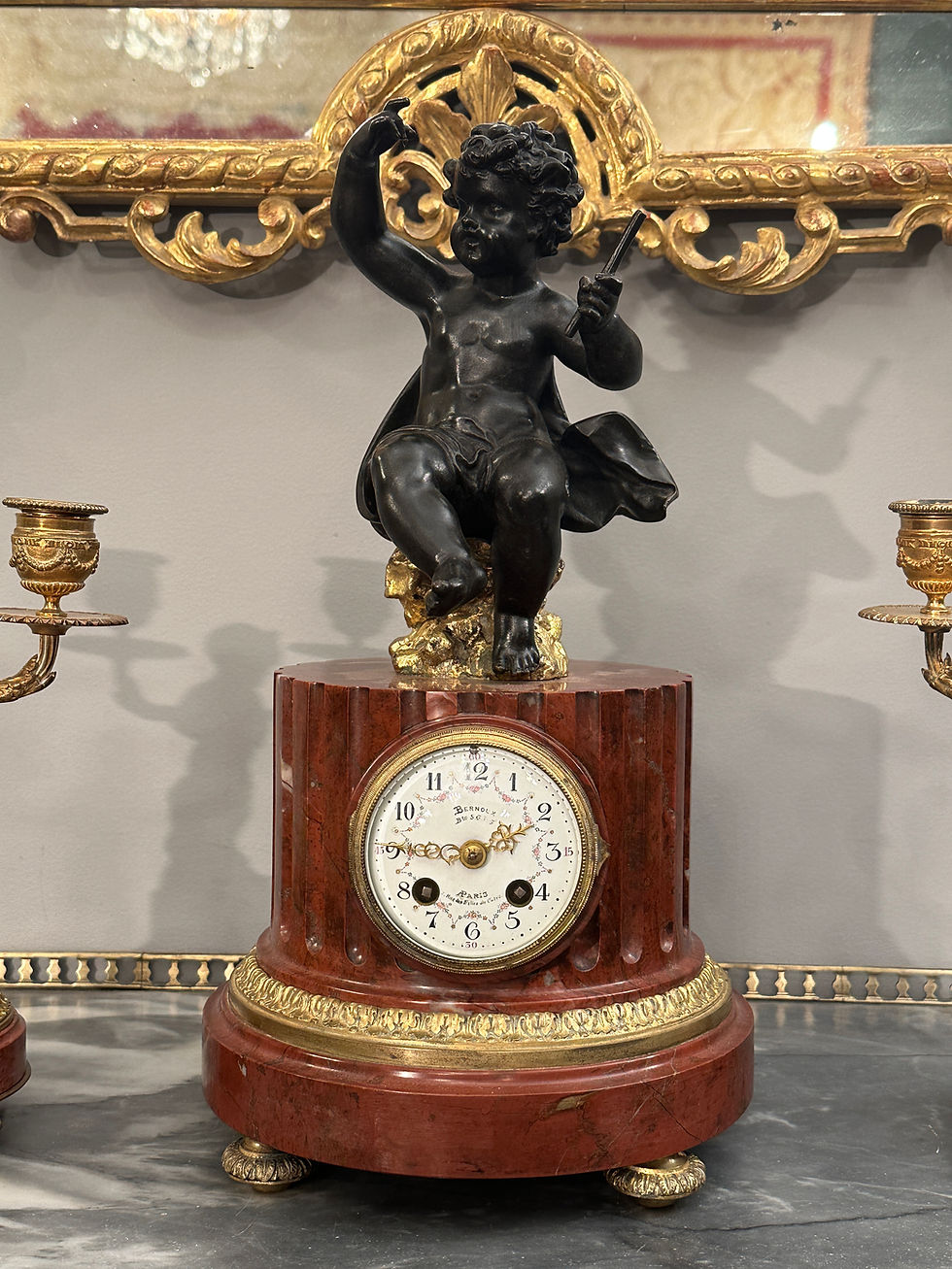 Miniatura: Garniture De Cheminée De Style Louis XVI Bronze Doré Epoque Napoleon III
