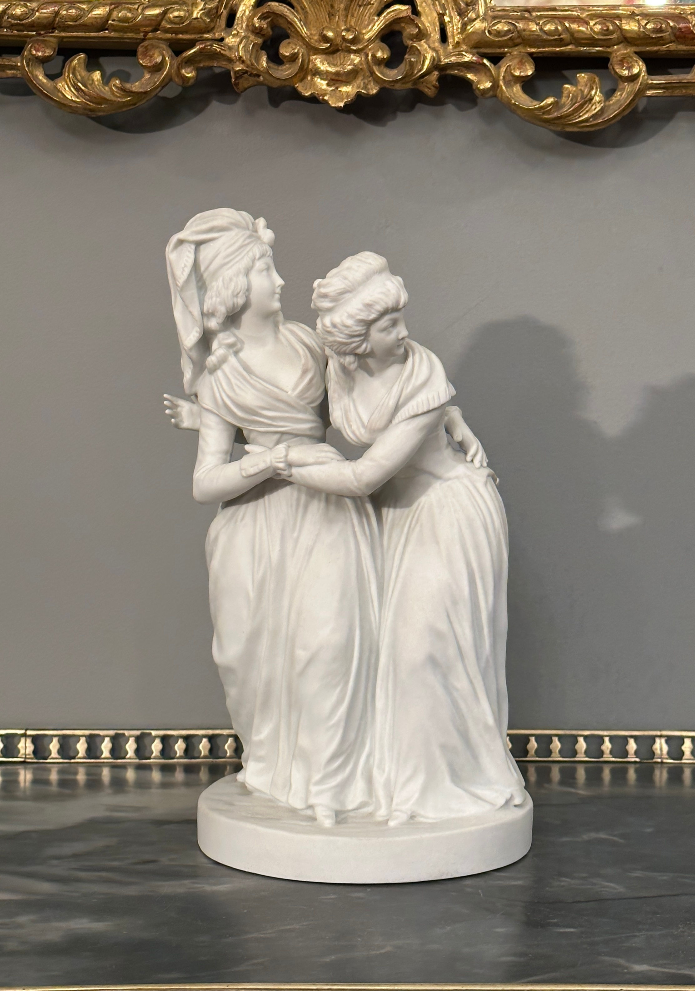 Sevres, Groupe En Biscuit Jeunes Femmes Au Temps De Louis XVI XIXeme