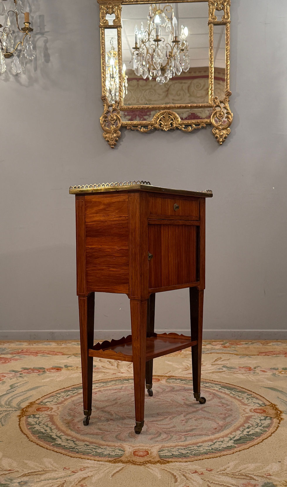 Miniatura: Petite Table De Salon A Rideau d'Epoque Louis XVI Vers 1780