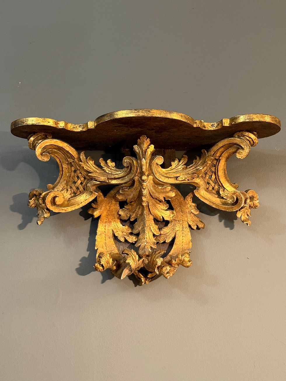Miniature : Console d'Applique en Bois Doré de Style Louis XV, XIXème Siècle.
