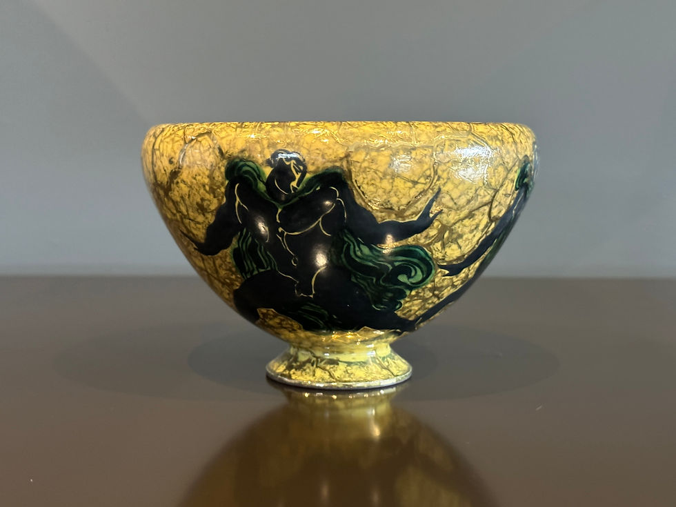 Jean Mayodon (1893 - 1967) Coupe Décor à l'Antique En Céramique Emaillée Sèvres