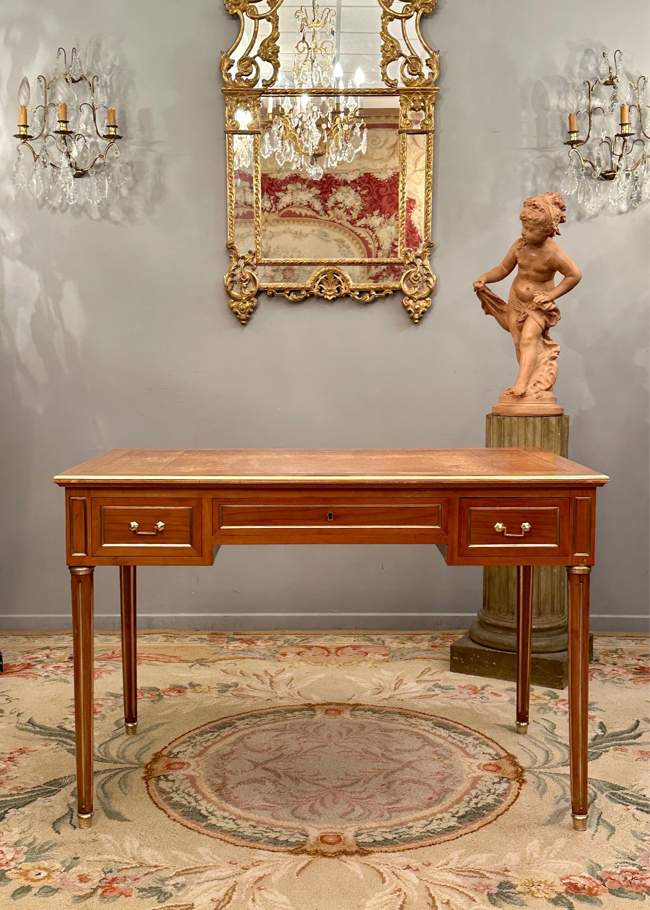 Bureau De Style Louis XVI En Bois De Rose Epoque Fin XIXème