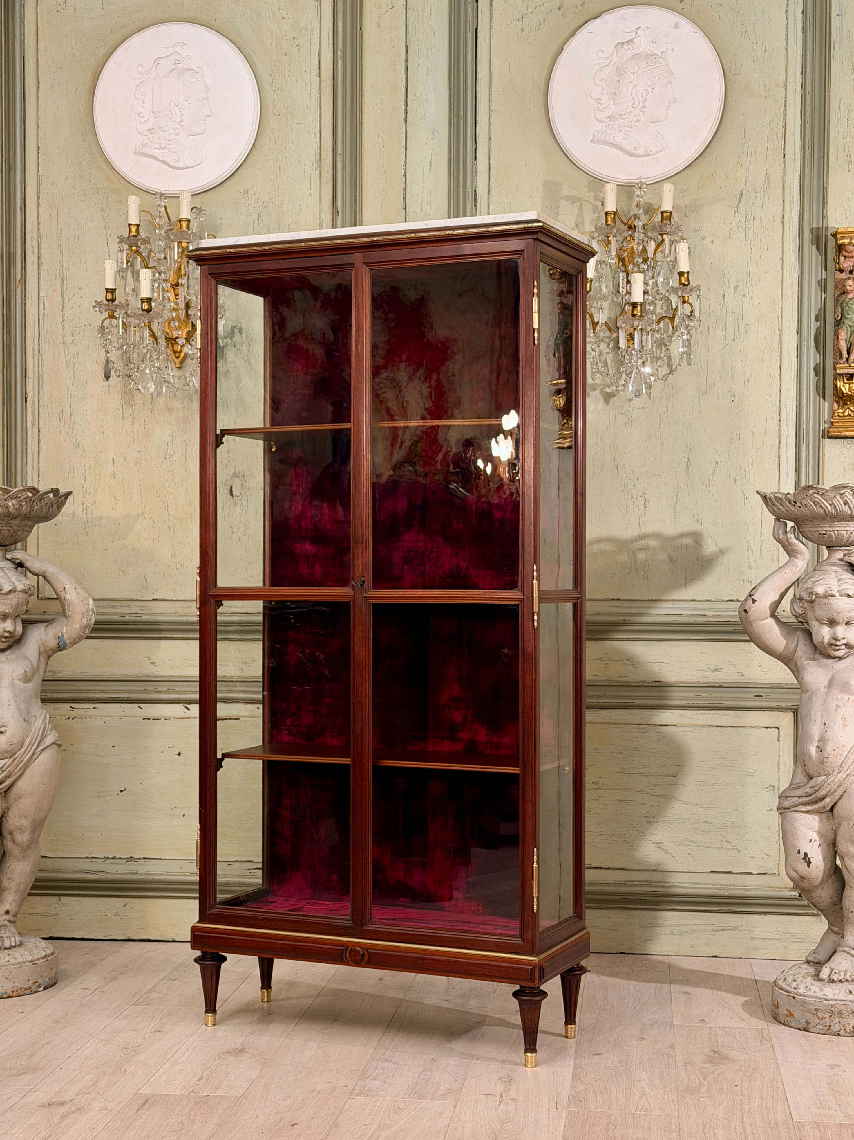 Vitrine de Présentation en Acajou de Style Louis XVI, XIXème Siècle