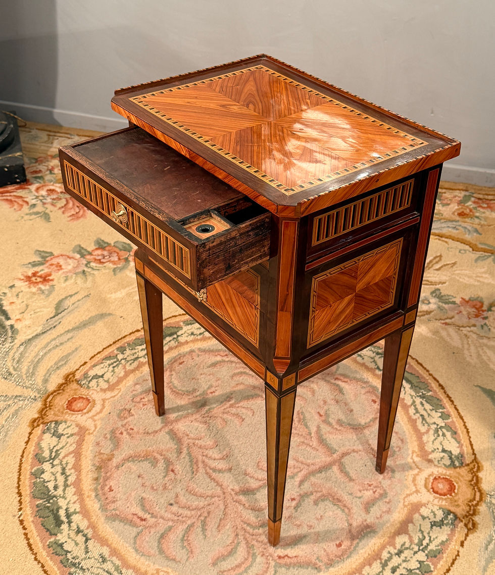 Miniature : Table De Salon Ecritoire En Marqueterie d'Epoque Louis XVI Vers 1780
