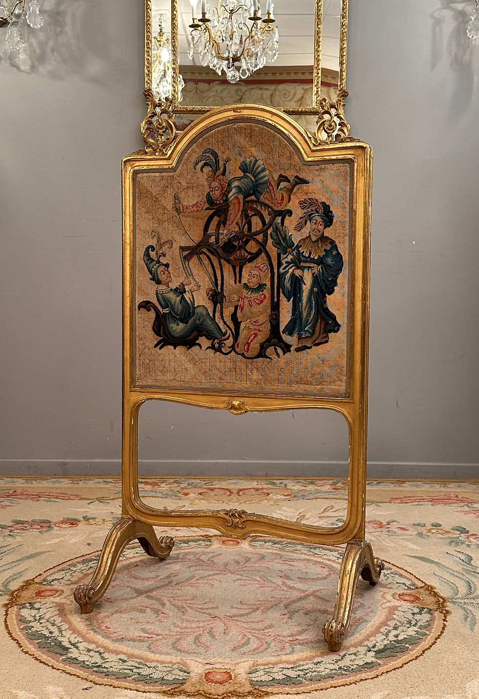Miniature : Paire De Pare Feu En Bois Dore d'Epoque Napoleon III Vers 1860