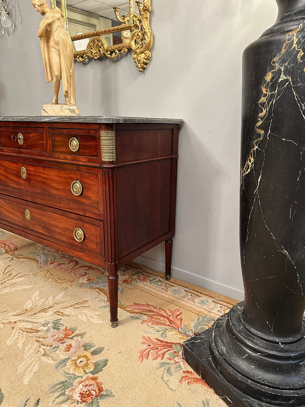 Thumbnail: Commode En Acajou d'Epoque Louis XVI Marbre Turquin Vers 1770