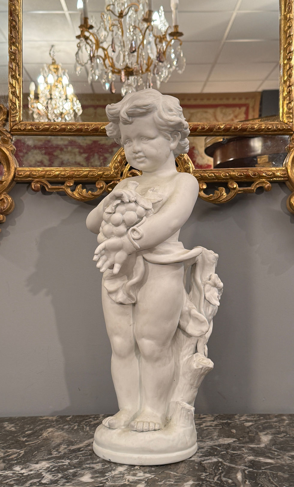 Thumbnail: Sculpture Angelot Amour Vendangeur Epoque Vers 1900