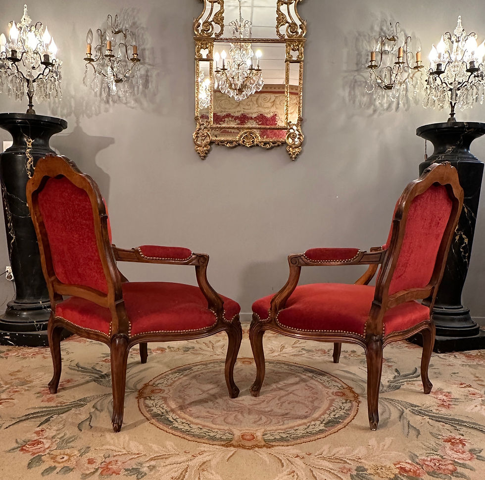 Thumbnail: Large Paire De Fauteuils De Style Louis XV Vers 1900
