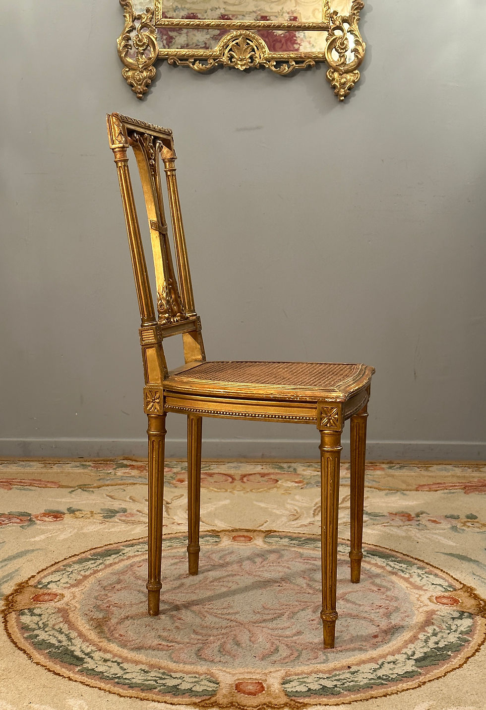 Thumbnail: Chaise De Style Louis XVI Bois Doré Epoque Napoleon III