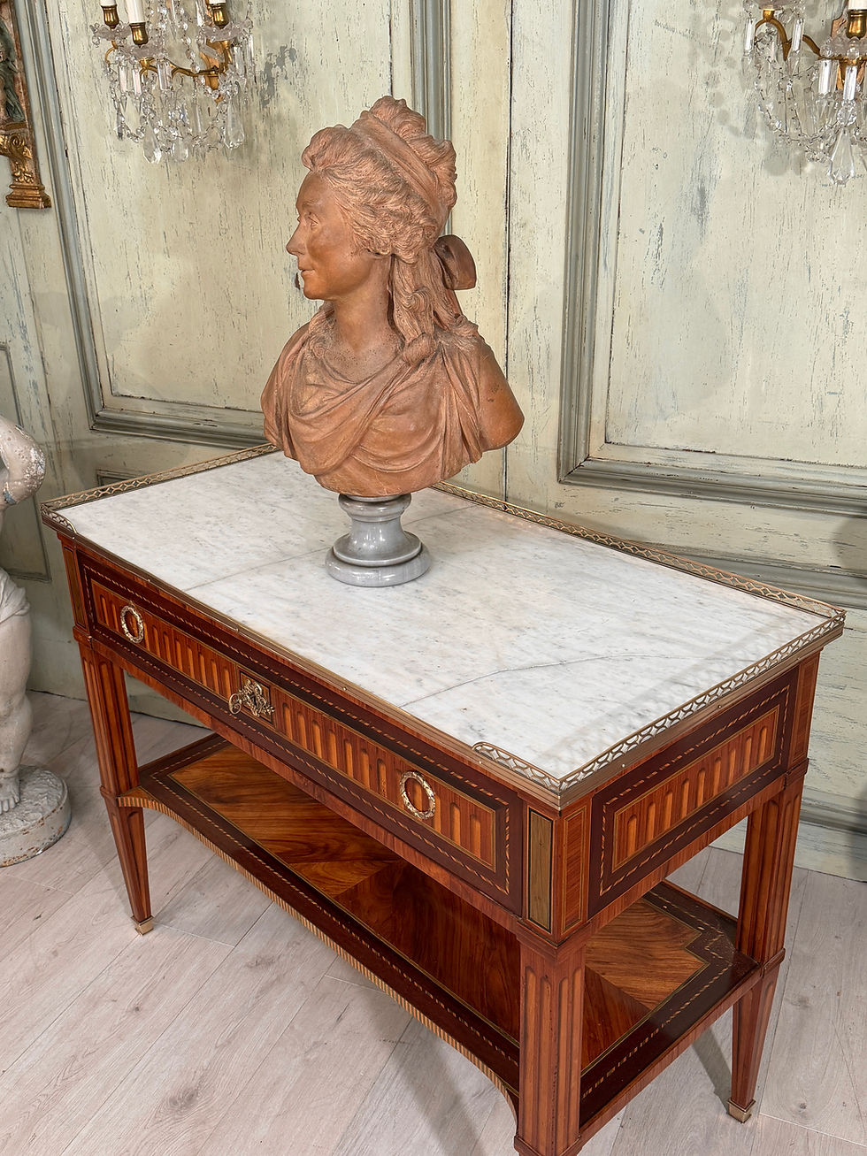Miniature : Console en Marqueterie d'Epoque Louis XVI, Vers 1780