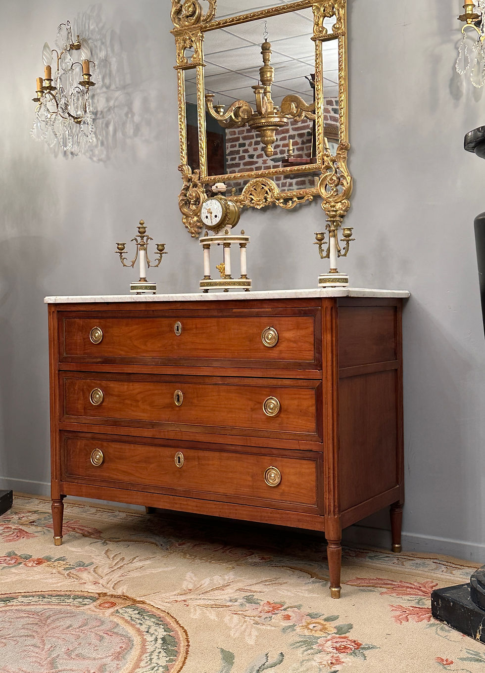 Miniature : Commode En Acajou Blond d'Epoque Louis XVI Vers 1780