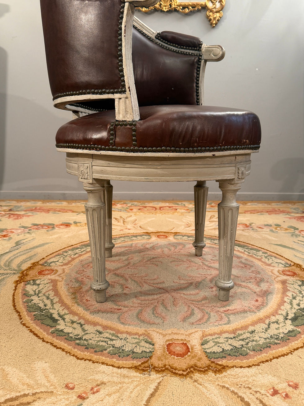 Thumbnail: Fauteuil De Bureau Pivotant A Roulement d'Epoque Louis XVI, Vers 1780