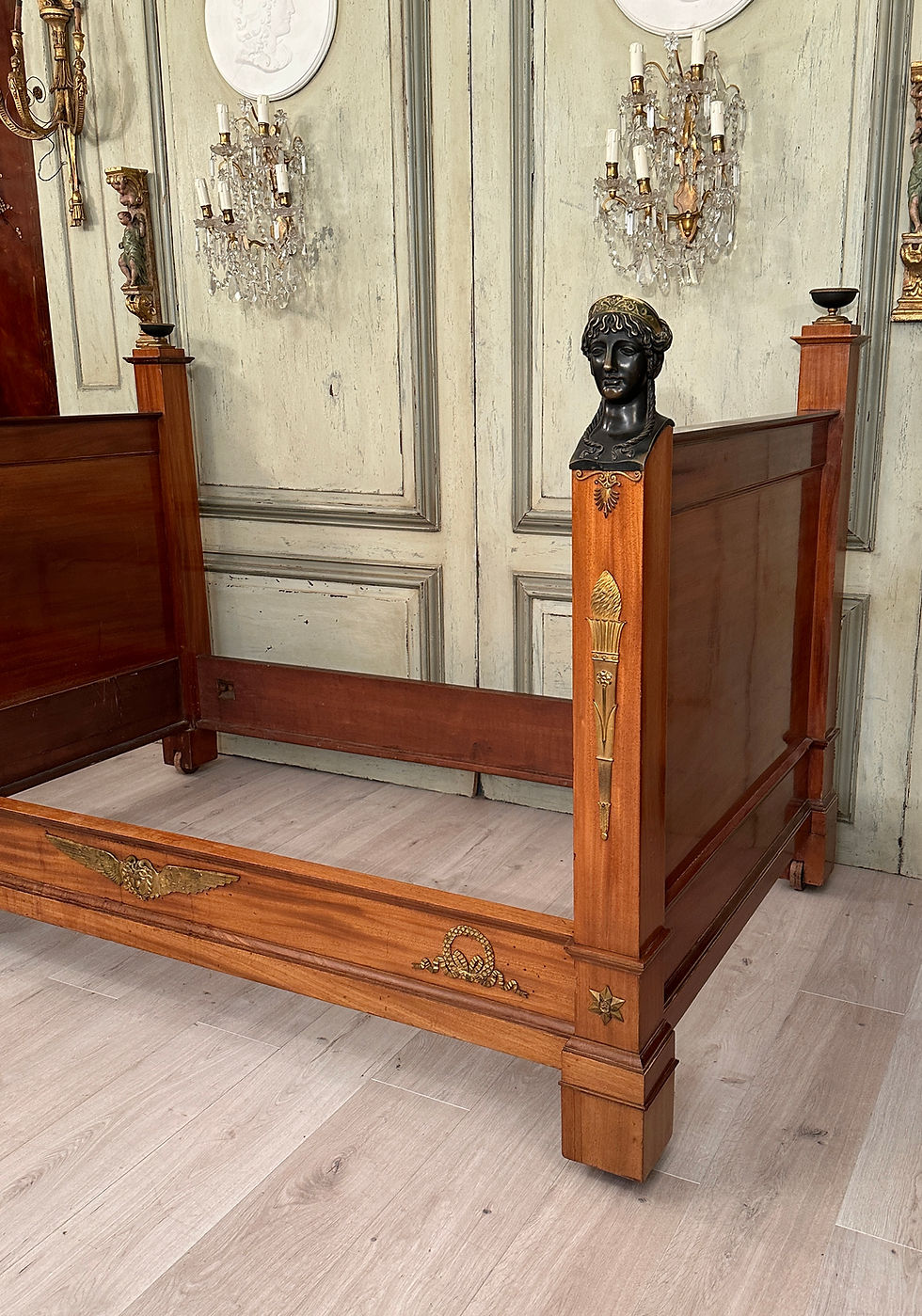 Miniature : Jacob, Lit d'Alcove En Acajou d'Epoque Empire Retour d'Egypte Vers 1810