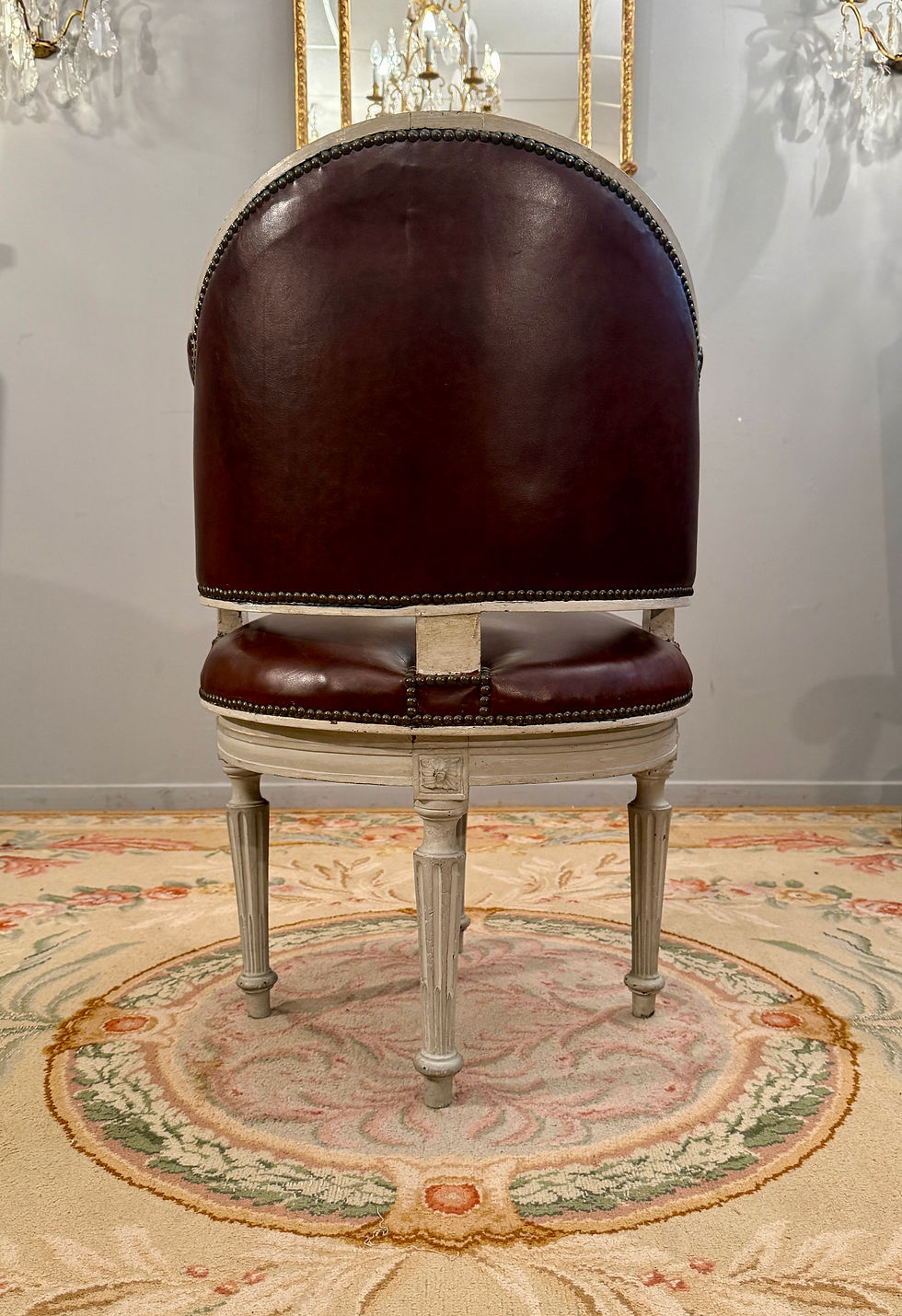 Miniatura: Fauteuil De Bureau Pivotant A Roulement d'Epoque Louis XVI, Vers 1780