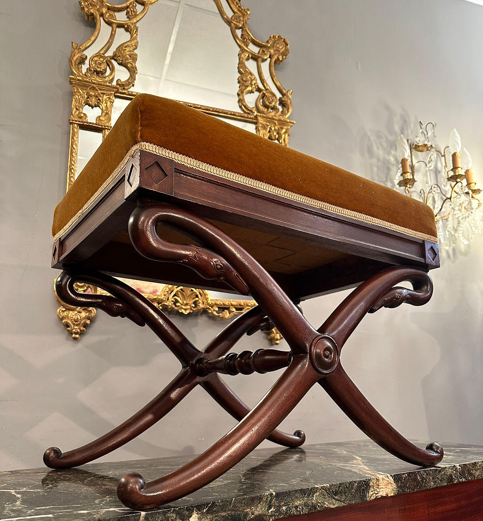 Thumbnail: Tabouret De Style Restauration En Acajou Vers 1930