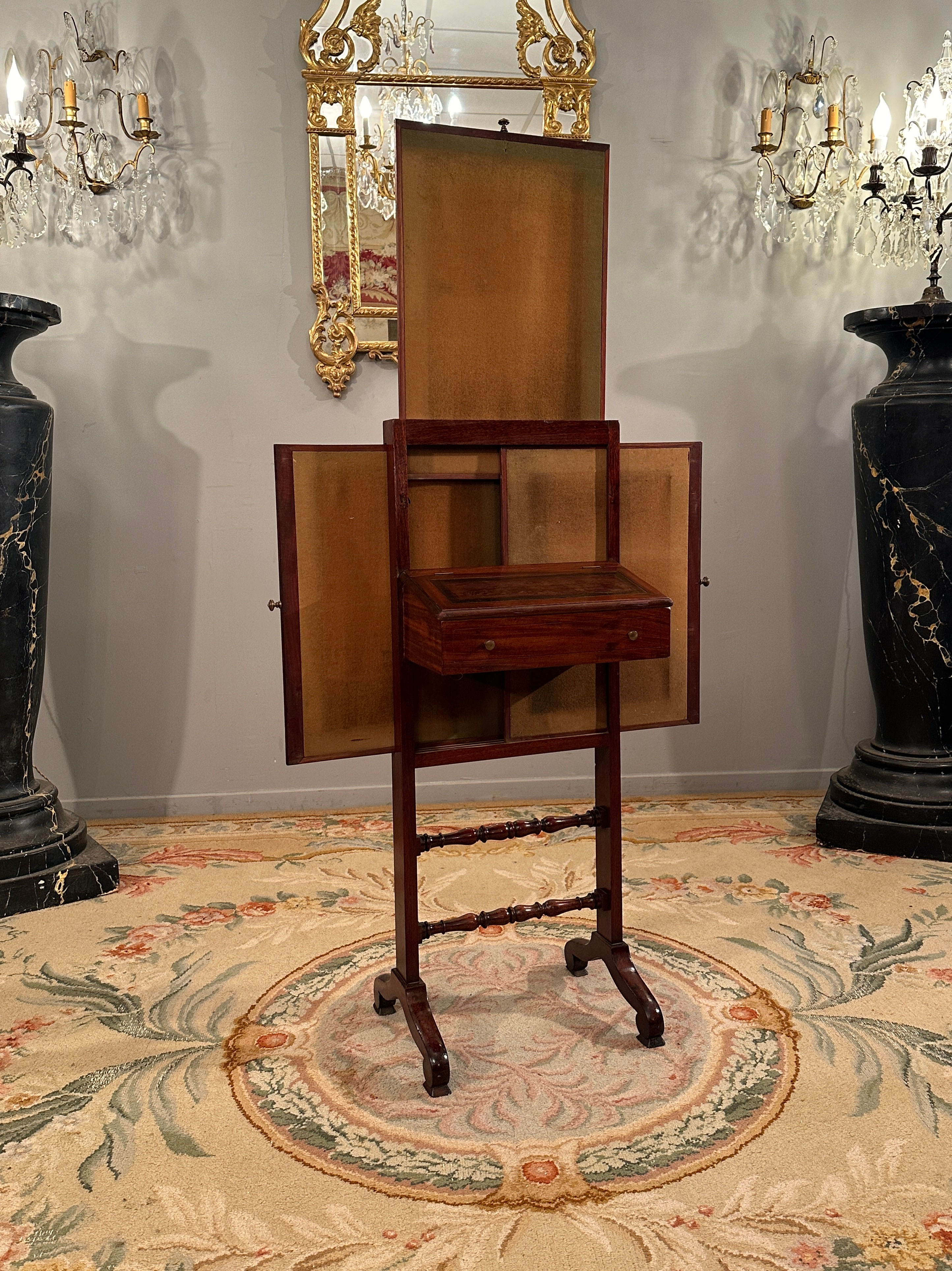 Billet Doux En Acajou Flammé d'Epoque Restauration Vers 1820