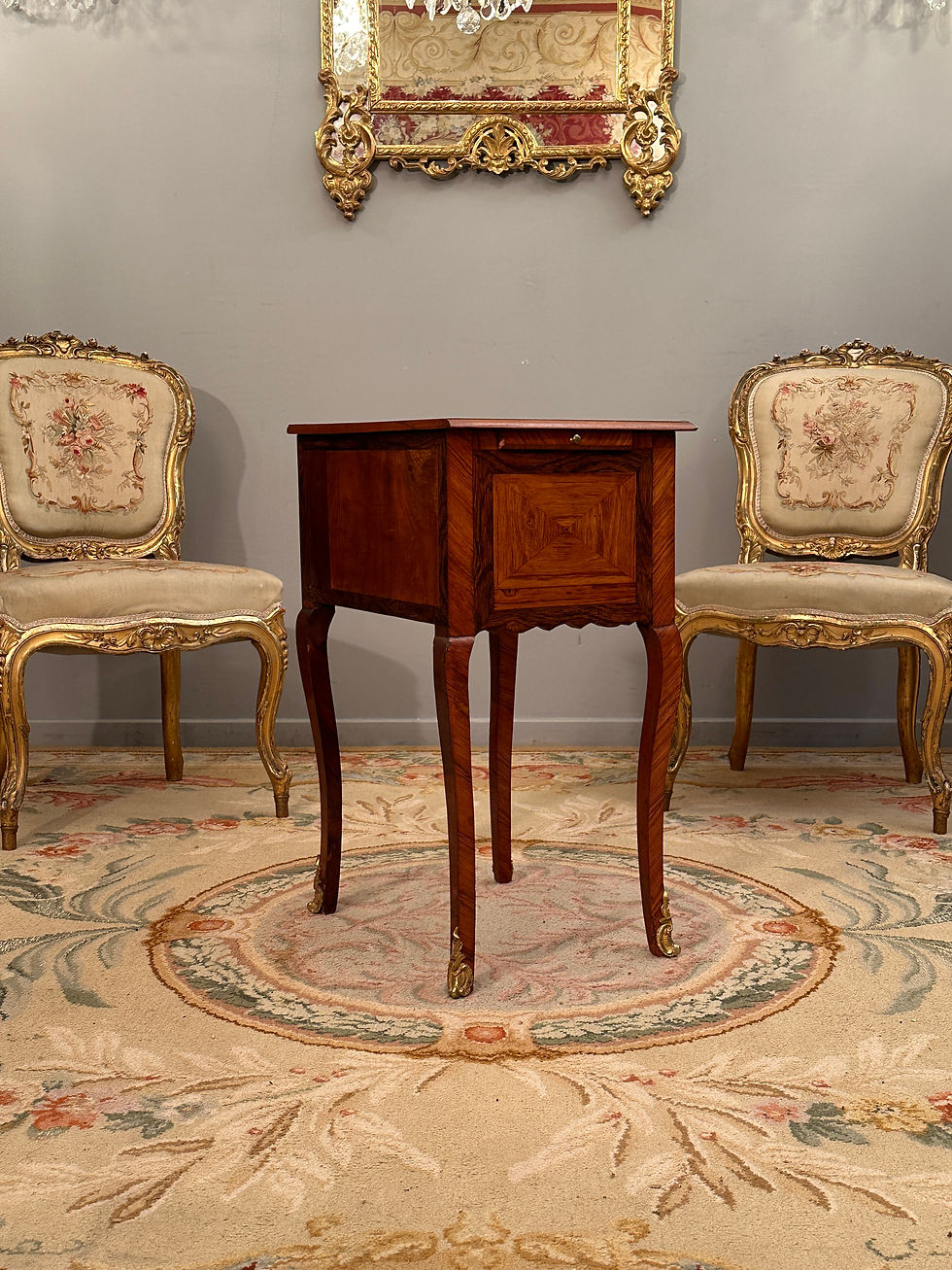 Thumbnail: Petite Table Chiffonniere En Marqueterie d'Epoque Louis XV Vers 1730