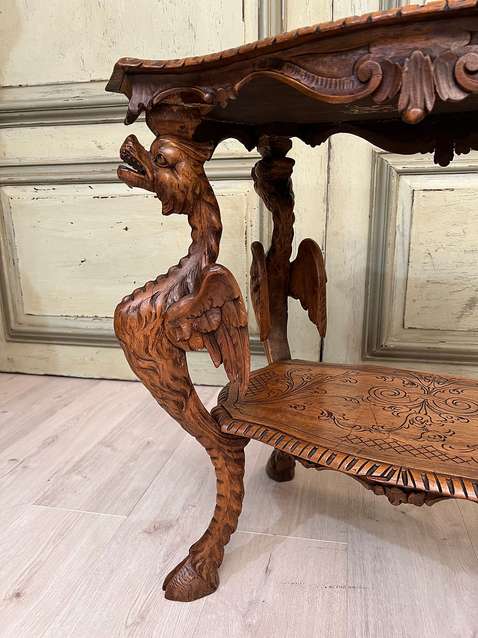 縮圖：Dans Le Gout De Gabriel Viardot, Table En Noyer Japonisante Fin XIXeme