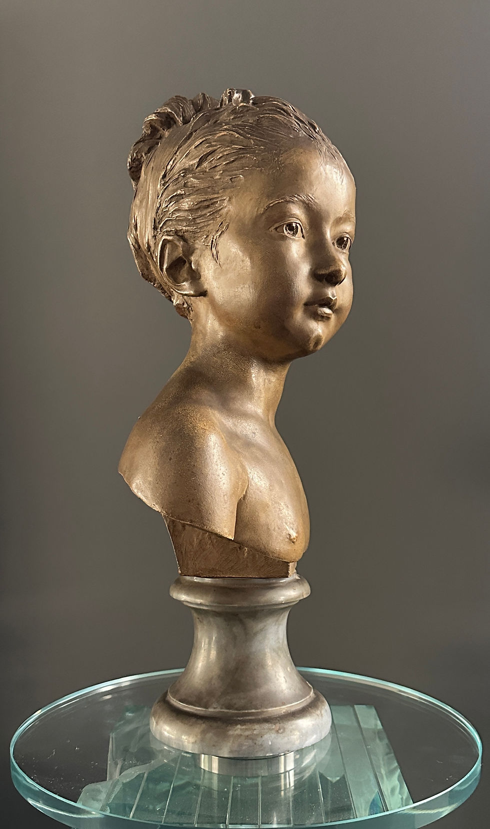 Miniature : d'Après Houdon, Sculpture Buste De Louise Brongniart Terre Cuite Epoque XIXème