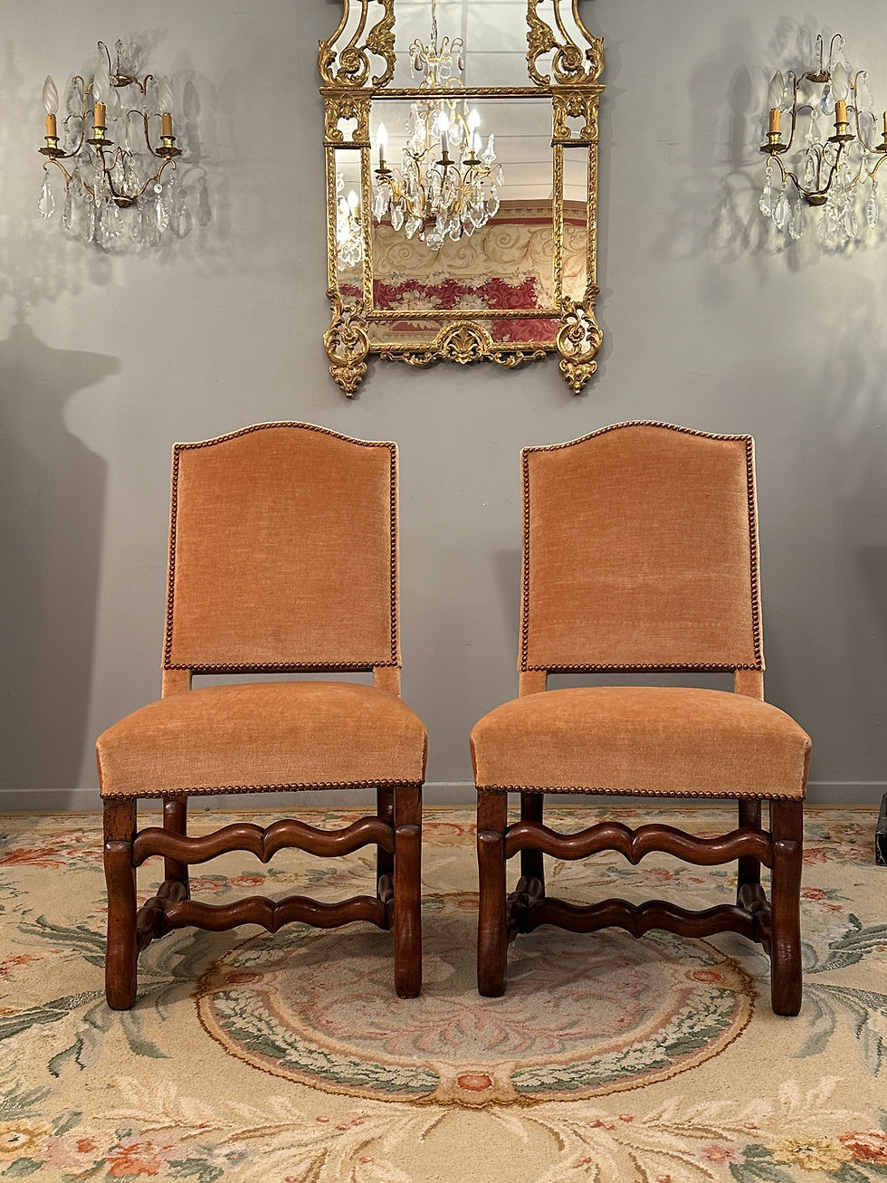 Thumbnail: Paire De Chaises En Noyer d'Epoque Louis XIV Vers 1700