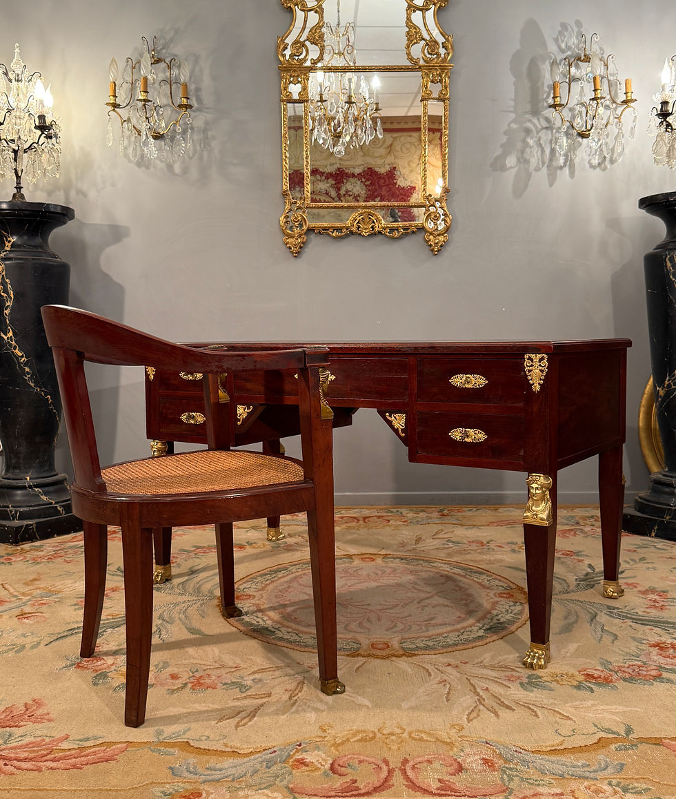 Miniature : Bureau Plat d'Apparat En Acajou De Style Empire Epoque XIXème
