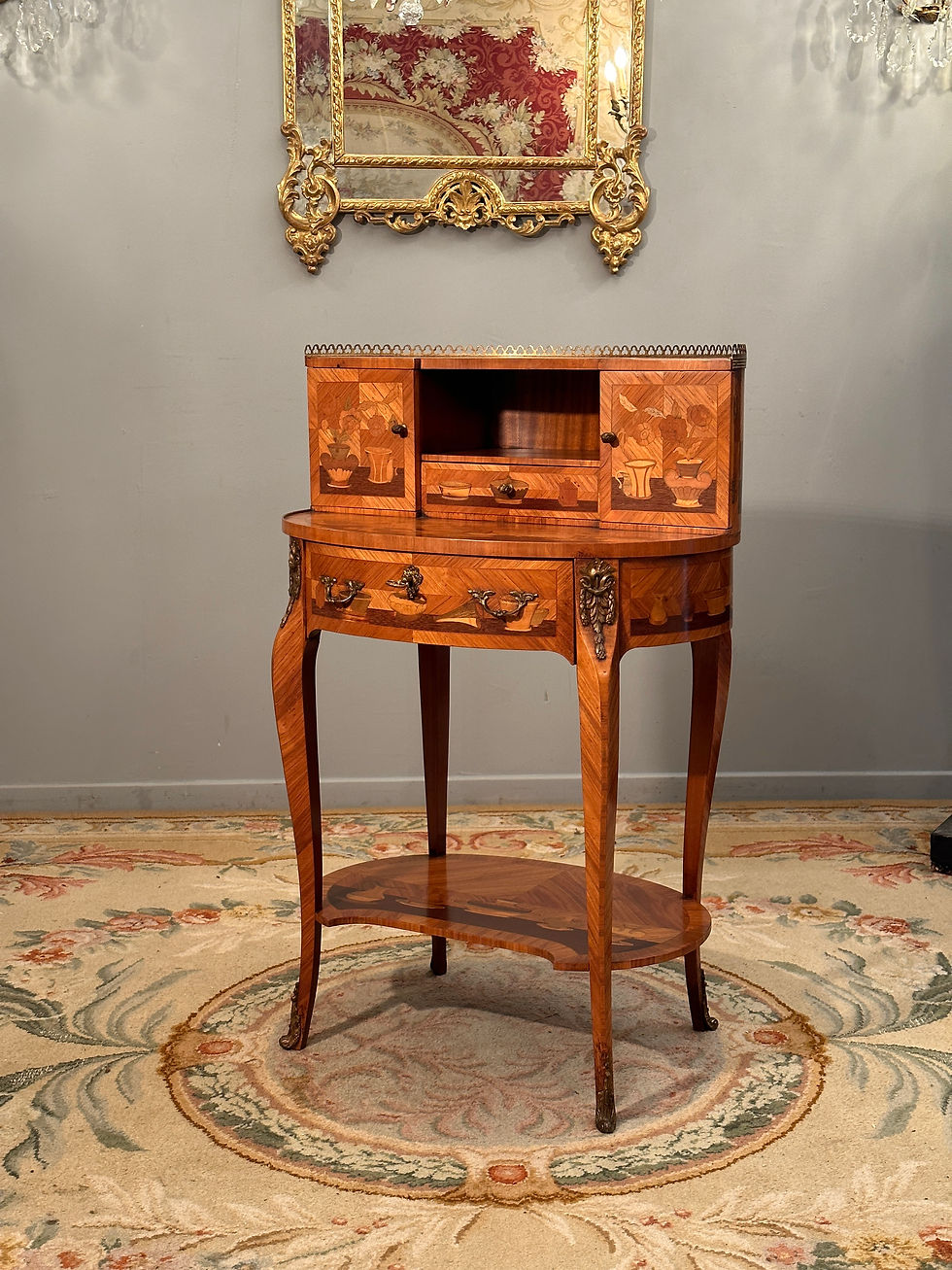 D'Après Topino, Bonheur Du Jour En Marqueterie Epoque Début XXème